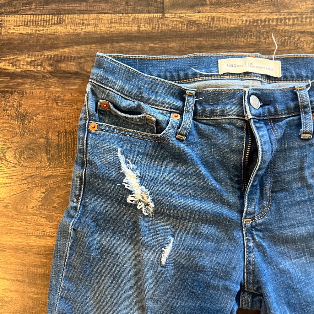 Distressed Blue Jeans - Picture 2 of 5